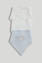 
                        
                          Load image into Gallery viewer, Mothercare 3 Pack My First Blue Goose Dribble Bibs
                        
                      