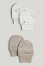 
                        
                          Load image into Gallery viewer, Mothercare 2 Pack Grey My First Cotton Baby Mitts
                        
                      