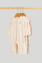 
                        
                          Load image into Gallery viewer, Mothercare 3 Pack Pink Cat My First Footless Sleepsuits
                        
                      