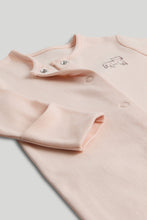 
                        
                          Load image into Gallery viewer, Mothercare 3 Pack Pink Cat My First Footless Sleepsuits
                        
                      
