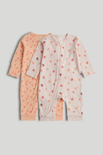 
                        
                          Load image into Gallery viewer, Mothercare 2 Pack Pink Footless Zip-Up Sleepsuits
                        
                      
