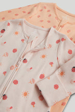 
                        
                          Load image into Gallery viewer, Mothercare 2 Pack Pink Footless Zip-Up Sleepsuits
                        
                      