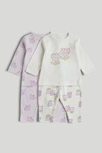 
                        
                          Load image into Gallery viewer, Mothercare 2 Pack White Flower Pyjamas
                        
                      