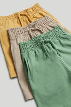 
                        
                          將圖片載入圖庫檢視器 Mothercare 3 Pack Green Sand Yellow Jersey Shorts
                        
                      