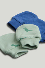 
                        
                          Load image into Gallery viewer, Mothercare 2 Pack Green Dinosaur Cotton Baby Mitts
                        
                      