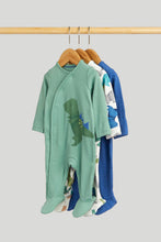 
                        
                          Load image into Gallery viewer, Mothercare 3 Pack Dinosaur All-in-Ones
                        
                      