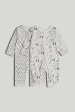 
                        
                          Load image into Gallery viewer, Mothercare 2 Pack White Footless Zip-Up Sleepsuits
                        
                      