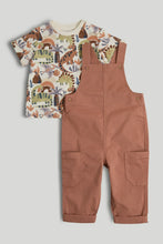 
                        
                          Load image into Gallery viewer, Mothercare Dinosaur Dungarees and T-Shirt Outfit
                        
                      