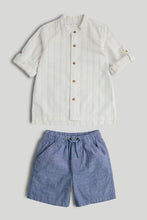 
                        
                          將圖片載入圖庫檢視器 Mothercare Striped Grandad Shirt and Shorts Outfit
                        
                      