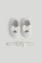 
                        
                          Load image into Gallery viewer, Mothercare White Broderie Pram Shoes and Headband
                        
                      