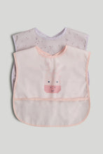 
                        
                          Load image into Gallery viewer, Mothercare 2-Pack Crumb-Catcher Bibs - Pink Giraffe
                        
                      