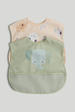 
                        
                          Load image into Gallery viewer, Mothercare 2-Pack Crumb-Catcher Bibs - Elephant
                        
                      