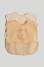 
                        
                          Load image into Gallery viewer, Mothercare 2-Pack Crumb-Catcher Bibs - Lion
                        
                      