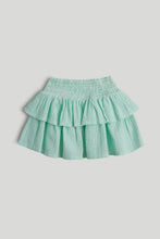 
                        
                          Load image into Gallery viewer, Mothercare Green Striped Ruffle Skirt
                        
                      