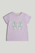 
                        
                          Load image into Gallery viewer, Mothercare Lilac Butterfly T-Shirt
                        
                      