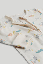 
                        
                          Load image into Gallery viewer, Mothercare 2 Pack White and Green Footless Zip-Up Sleepsuits
                        
                      