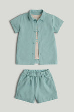 
                        
                          Load image into Gallery viewer, Mothercare Linen Blend Shirt, T-Shirt and Shorts Outfit
                        
                      