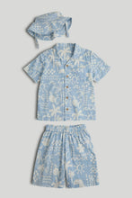 
                        
                          Load image into Gallery viewer, Mothercare Blue Shirt, Shorts and Hat Outfit
                        
                      