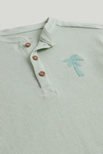 
                        
                          Load image into Gallery viewer, Mothercare Green Waffle Henley T-Shirt
                        
                      