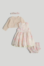 
                        
                          Load image into Gallery viewer, Mothercare Floral Dress, Cardigan and Headband Outfit
                        
                      