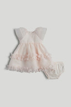 
                        
                          Load image into Gallery viewer, Mothercare Peach Occasion Dress and Knickers Outfit
                        
                      