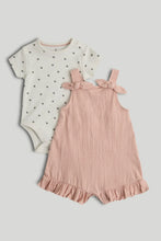 
                        
                          Load image into Gallery viewer, Mothercare My First Pink Heart Bibshorts and Bodysuit Outfit
                        
                      