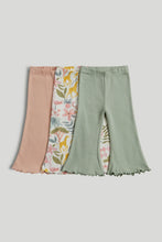
                        
                          Load image into Gallery viewer, Mothercare 3 Pack Ribbed Flared Leggings
                        
                      