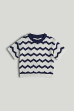
                        
                          Load image into Gallery viewer, Mothercare Navy Wave Knitted Top
                        
                      