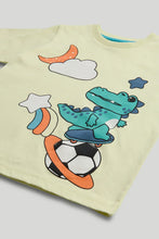 
                        
                          Load image into Gallery viewer, Mothercare 2 Pack Yellow and Green Animals Short Pyjamas
                        
                      