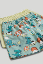 
                        
                          Load image into Gallery viewer, Mothercare 2 Pack Yellow and Green Animals Short Pyjamas
                        
                      