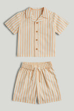 
                        
                          Load image into Gallery viewer, Mothercare Orange Striped Shirt and Shorts Outfit
                        
                      