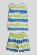 
                        
                          Load image into Gallery viewer, Mothercare Summer T-Shirt and Shorts Outfit - Green / Blue
                        
                      