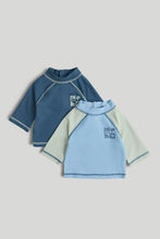 
                        
                          Load image into Gallery viewer, Mothercare 2 Pack Blue Sunsafe UPF50+ Rash Vests
                        
                      