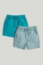 
                        
                          Load image into Gallery viewer, Mothercare 2 Pack Green Poplin Shorts
                        
                      