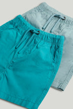 
                        
                          Load image into Gallery viewer, Mothercare 2 Pack Green Poplin Shorts
                        
                      