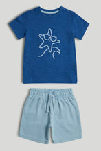 
                        
                          Load image into Gallery viewer, Mothercare Blue Starfish T-Shirt and Shorts Outfit
                        
                      