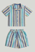 
                        
                          Load image into Gallery viewer, Mothercare Striped Shirt and Shorts Outfit
                        
                      