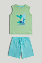 
                        
                          Load image into Gallery viewer, Mothercare Crocodile Vest T-Shirt and Shorts Outfit
                        
                      