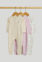 
                        
                          Load image into Gallery viewer, Mothercare 3 Pack Camel Sleepsuits
                        
                      