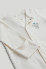 
                        
                          Load image into Gallery viewer, Mothercare 3 Pack Elephant Sleepsuits
                        
                      