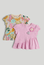 
                        
                          Load image into Gallery viewer, Mothercare 2 Pack Pink Flower T-Shirts
                        
                      