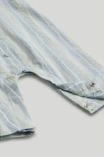 
                        
                          Load image into Gallery viewer, Mothercare Blue Striped All-in-One Cotton Pyjamas
                        
                      