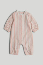 
                        
                          Load image into Gallery viewer, Mothercare Pink Striped All-in-One Cotton Pyjamas
                        
                      