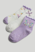 
                        
                          Load image into Gallery viewer, Mothercare 3 Pack Butterfly Slip-Resist Socks
                        
                      