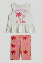 
                        
                          Load image into Gallery viewer, Mothercare Paradise Vest and Cycle Shorts Outfit
                        
                      