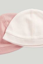 
                        
                          Load image into Gallery viewer, Mothercare 2 Pack Pink and White Cotton Baby Hat and Mitts Set
                        
                      