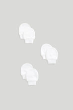 
                        
                          Load image into Gallery viewer, Mothercare 3 Pack White Baby Mitts
                        
                      