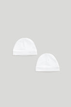 
                        
                          Load image into Gallery viewer, Mothercare 2 Pack White Baby Hats
                        
                      