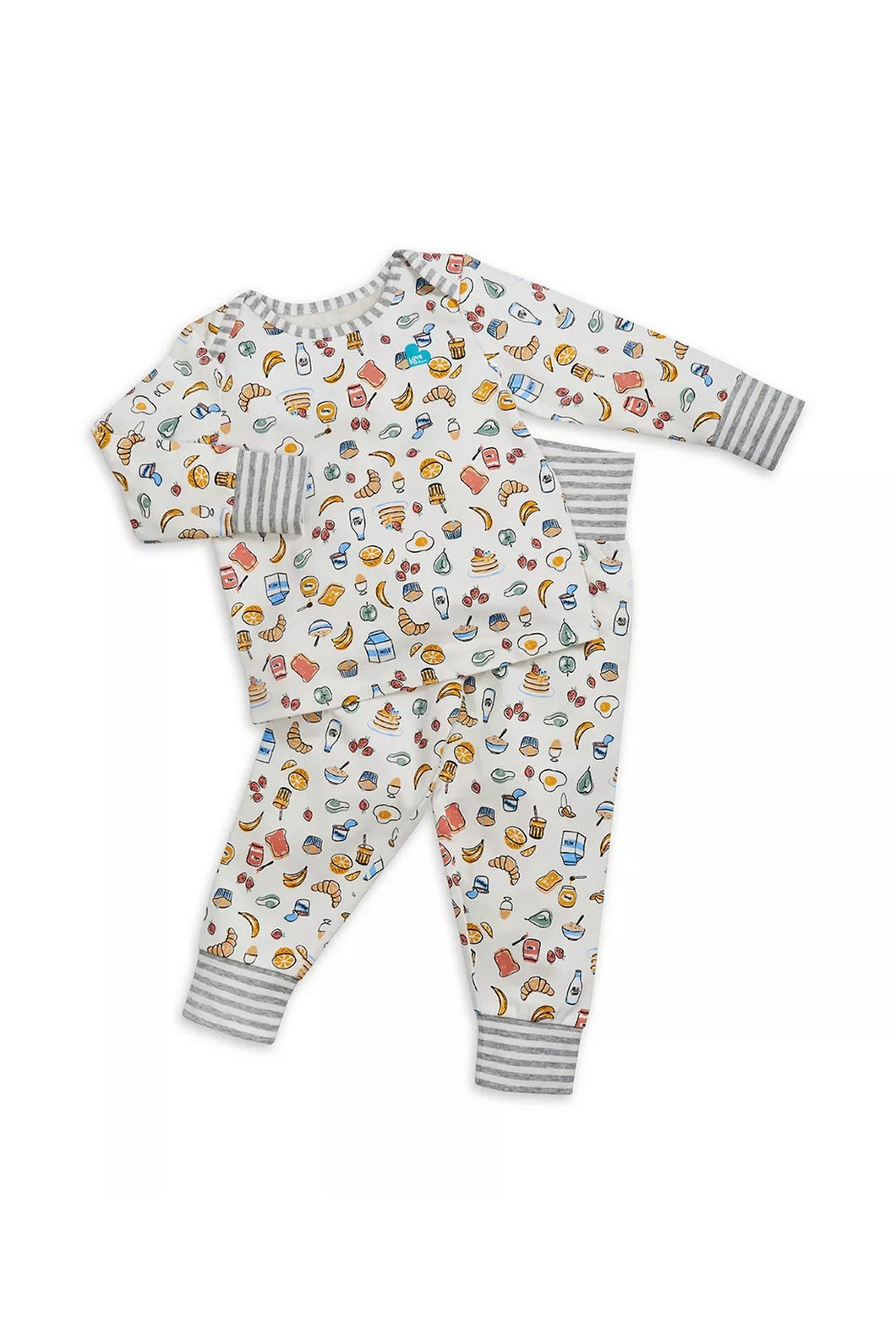 Love To Dream Kids Long Pajama - Breakfast White