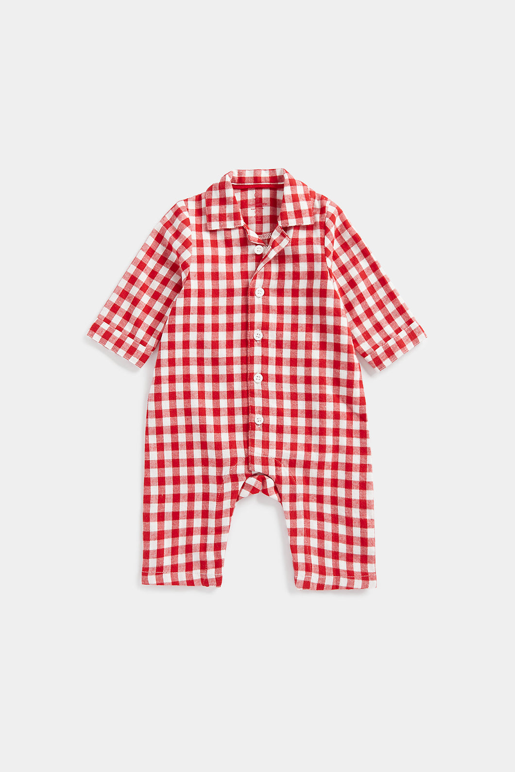 Mothercare Festive Gingham Woven Baby Pyjamas